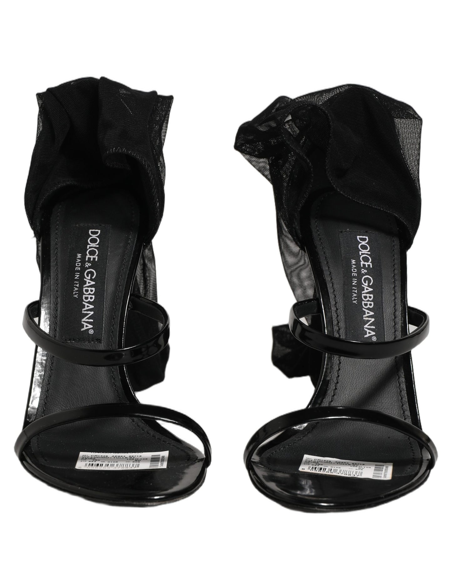 Stiletto Sandals Socks Knee High Boots Black