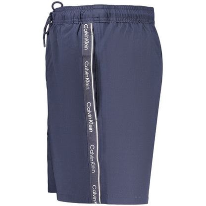 Blue Polyester Men's Swim Shorts