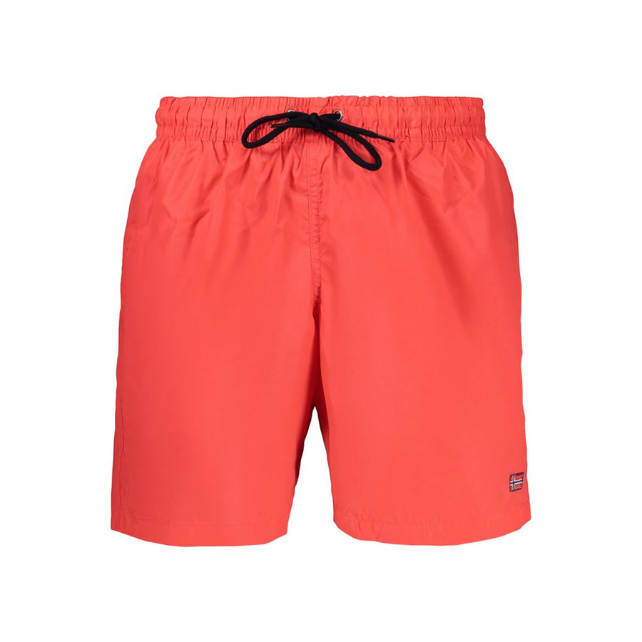 Red Polyamide Men's Swim Boxer