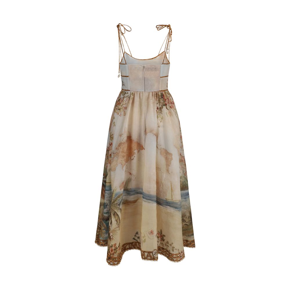 Beige Linen Casual Dress