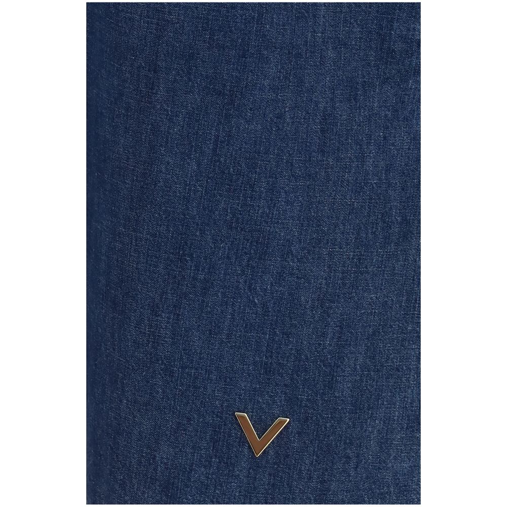 Blue Cotton Casual Dress