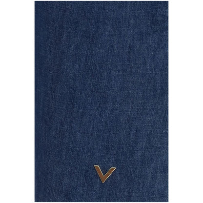 Blue Cotton Casual Dress