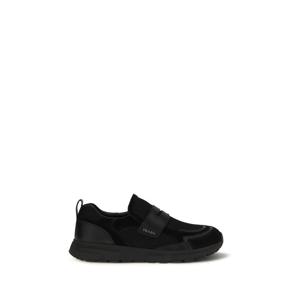Black Polyester Sneakers
