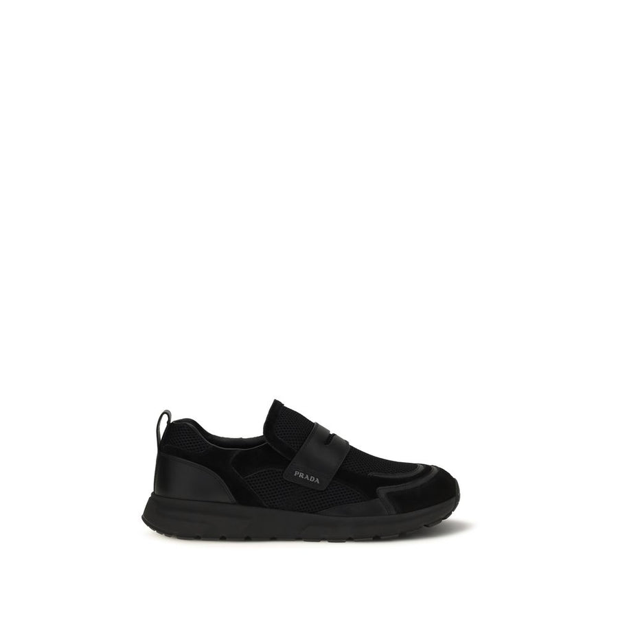 Black Polyester Sneakers