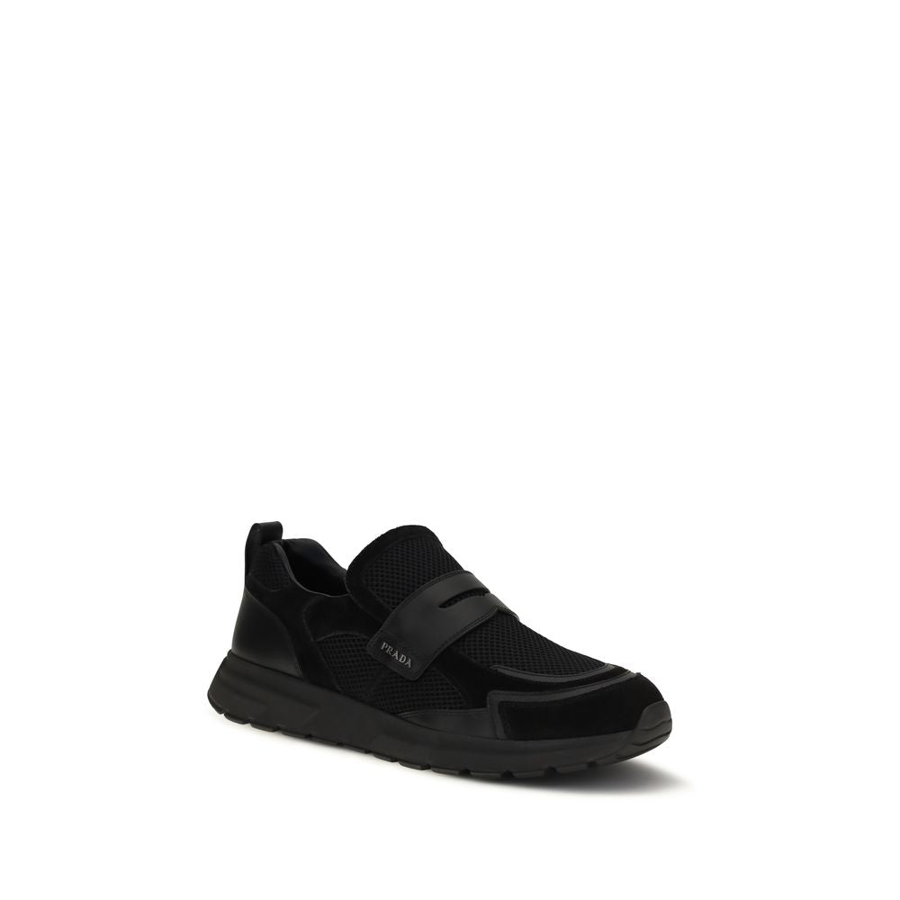 Black Polyester Sneakers