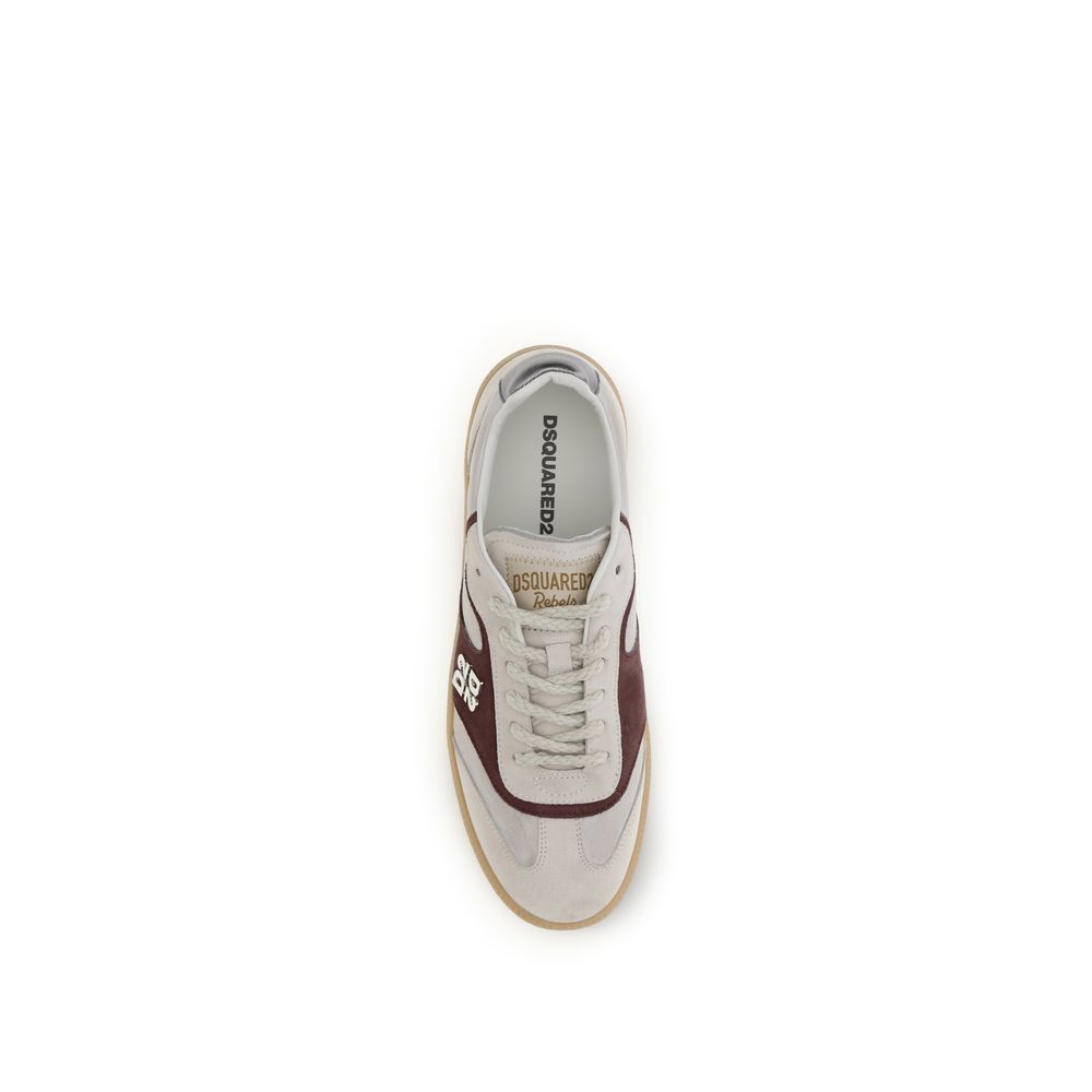 Beige Calf Leather Bos Taurus Low Top Sneakers