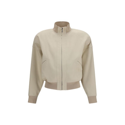 Beige Cotton Bomber