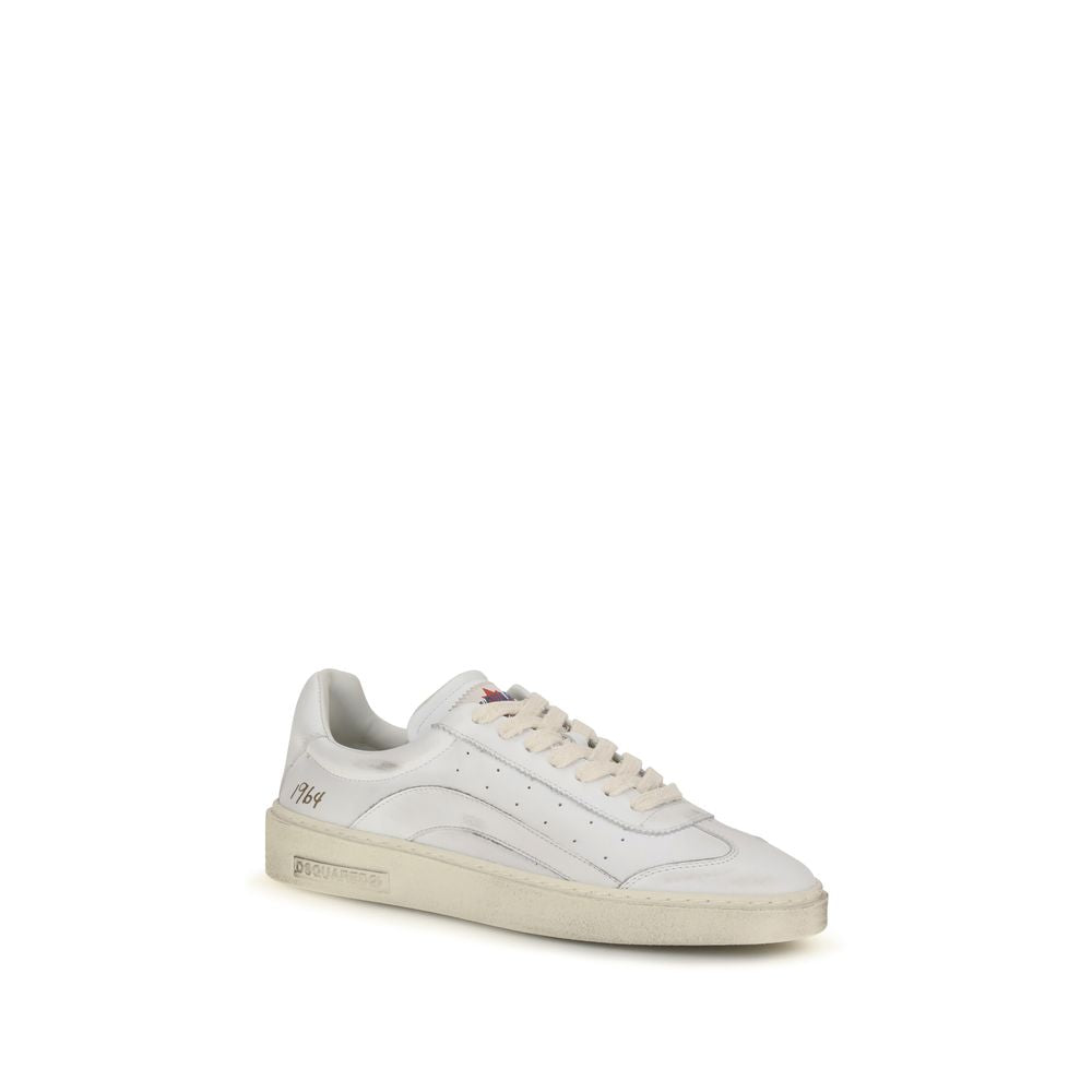 White Calf Leather Bos Taurus Low Top Sneakers