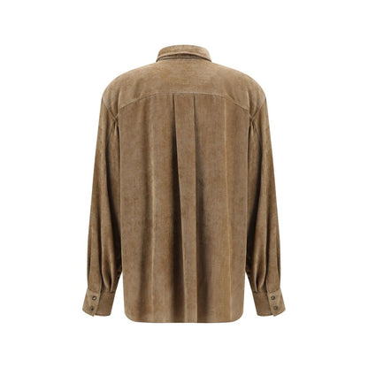 Beige Viscose Dress Shirt