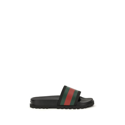 Black Rubber Slippers