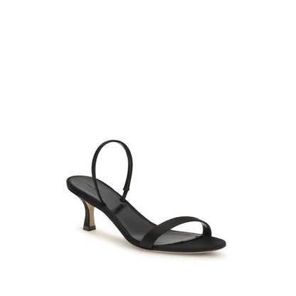 Black Calf Leather Bos Taurus Stiletto Heel Sandals