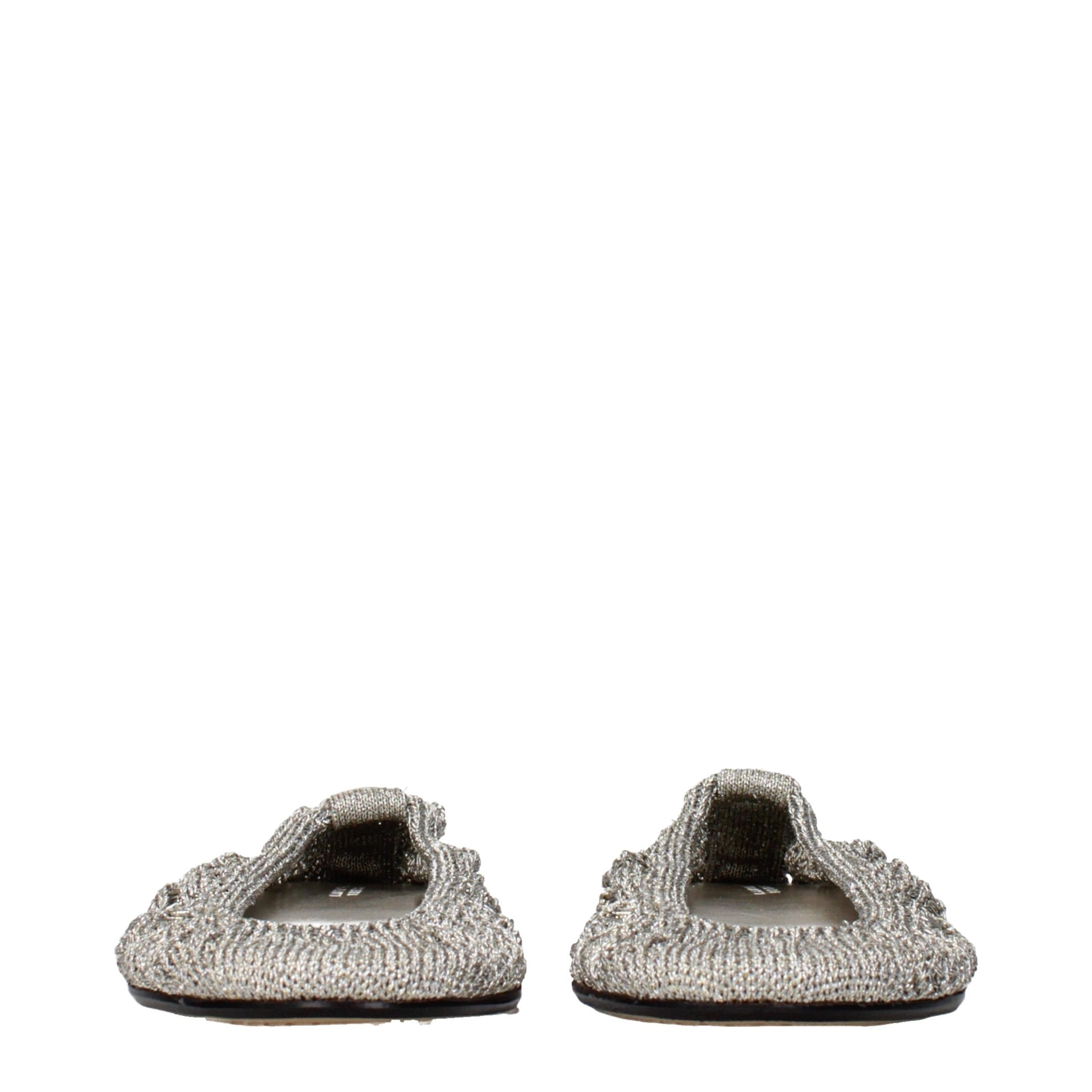 Gray Fabric Ballet Flats