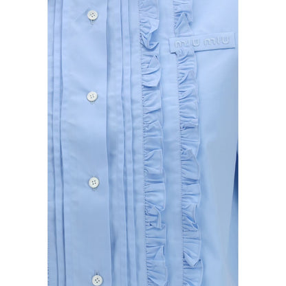 Blue Cotton Shortsleeve Shirt