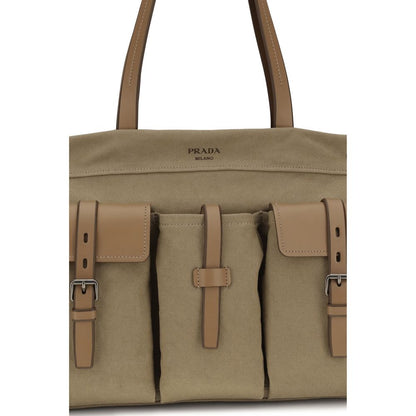 Bicolor Cotton Shoulder Bag