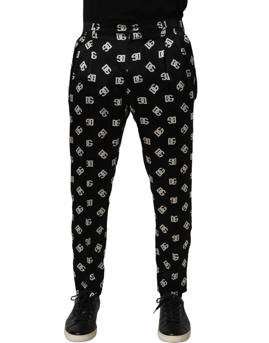 Black Silk Skinny Leg Dress Men Trouser Pants