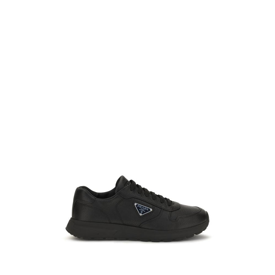 Black Polyester Athletic Sneakers