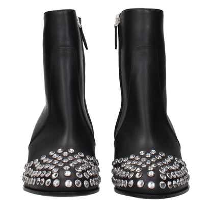 Black Leather Ankle Boots