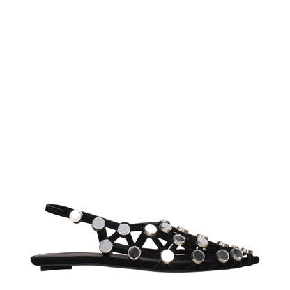 Black Leather Ballet Flats