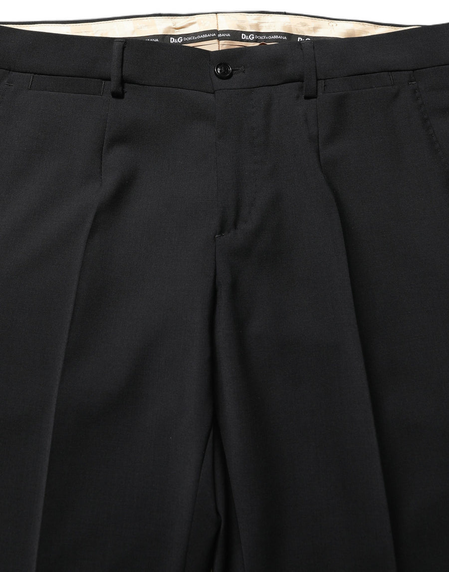 Black Wool Slim Fit Formal 2 Piece Men Suit