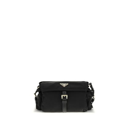 Black Recycled Polyamide Shoulder Bag
