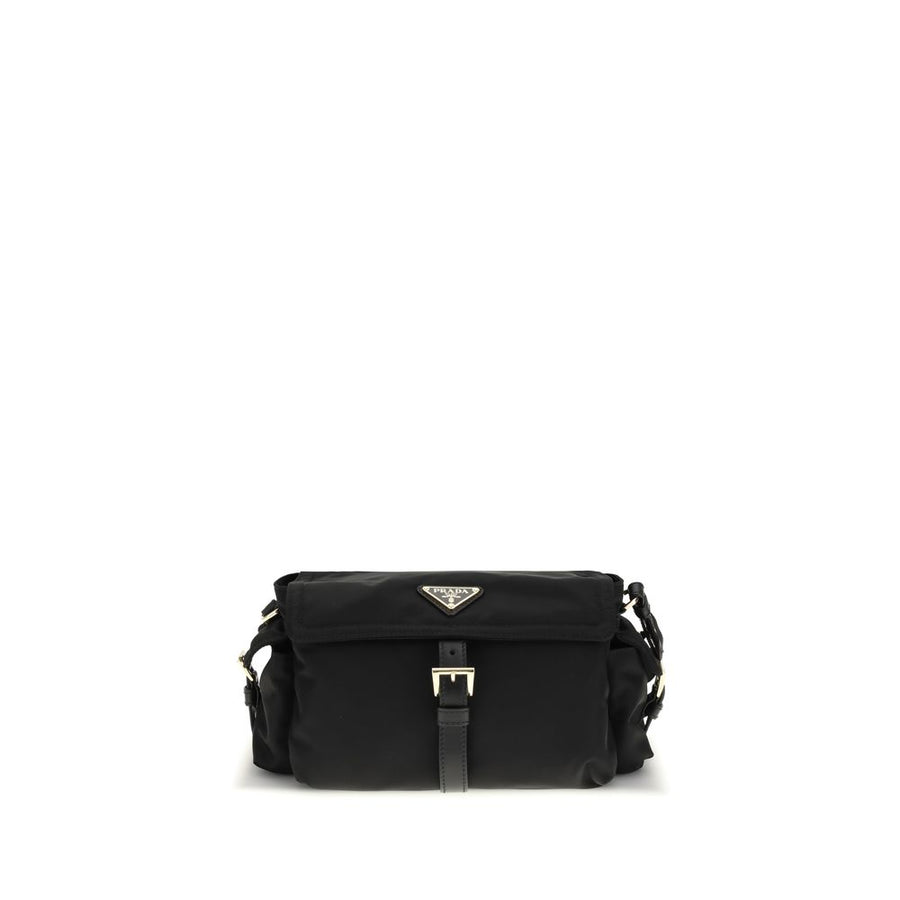 Black Recycled Polyamide Shoulder Bag