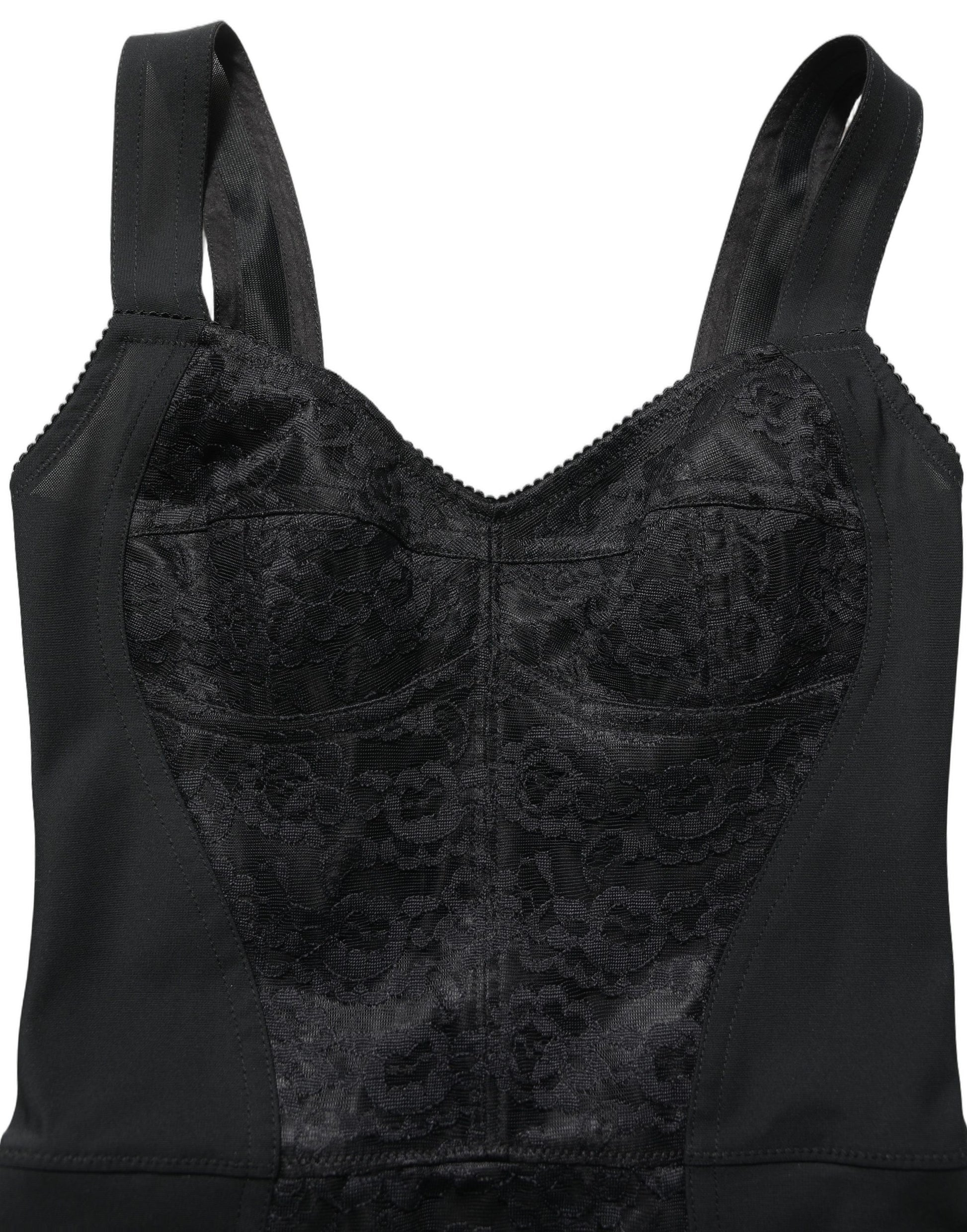 Black Floral Lace Corset Bodycon Bodysuit