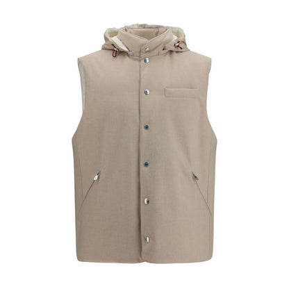 Beige Wool Oves Aries Sleeveless Jacket