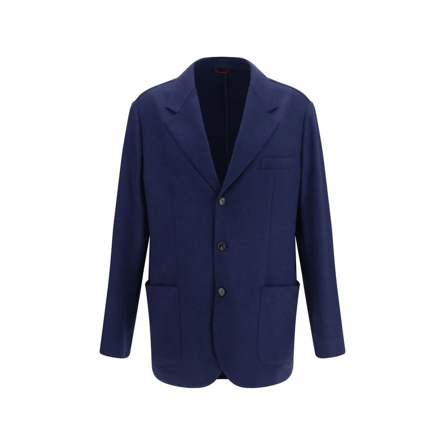 Blue Cashmere Full-Length Jacket