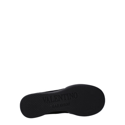 Black Fabric High Top Sneakers