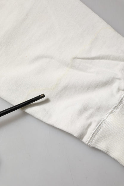 White Cotton Hooded Sweatshirt Sweater