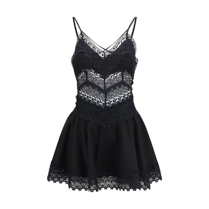 Black Cotton Casual Dress