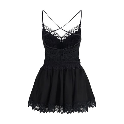 Black Cotton Casual Dress