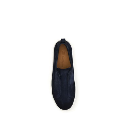Blue Calf Leather Bos Taurus Sneakers