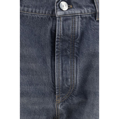 Gray Cotton Straight-Leg Jeans