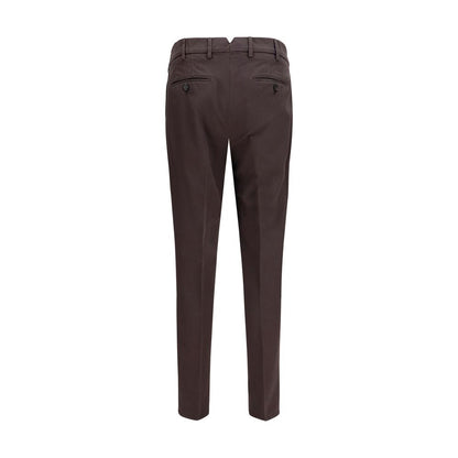 Brown Cotton Casual Pants