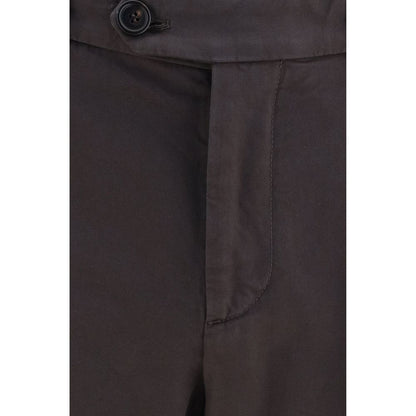 Brown Cotton Casual Pants
