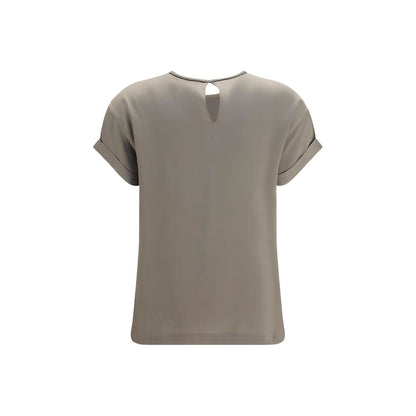 Beige Elastane Blouse