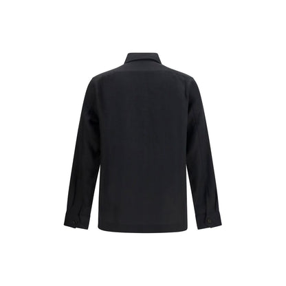Black Linen Denim Jacket