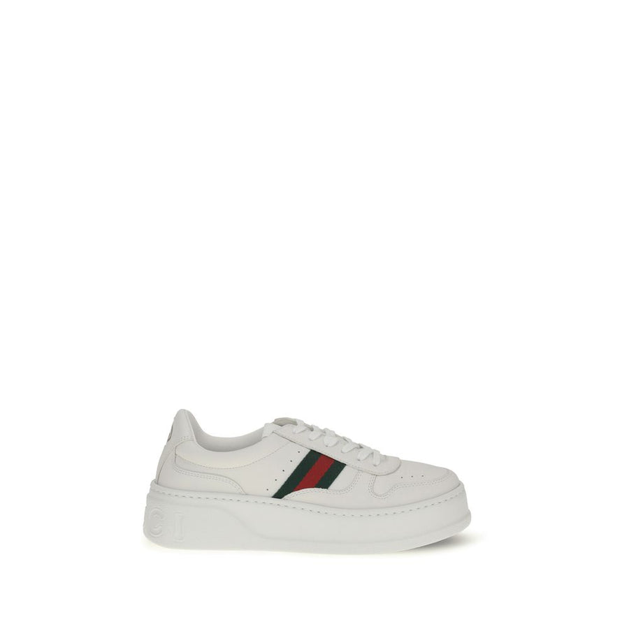 White Calf Leather Bos Taurus Chunky Sneakers
