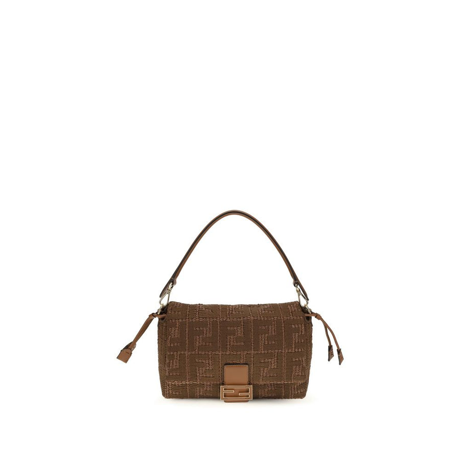 Brown Raffia Shoulder Bag