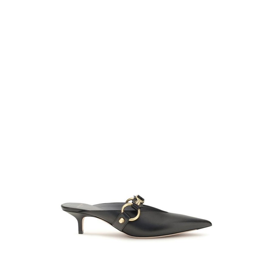 Black Calf Leather Bos Taurus Mules
