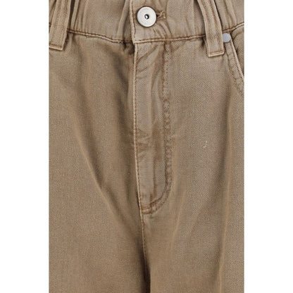 Beige Cotton Jeans Denim