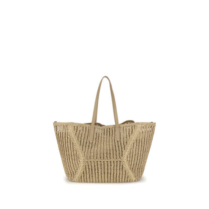 Beige Raffia Handbag