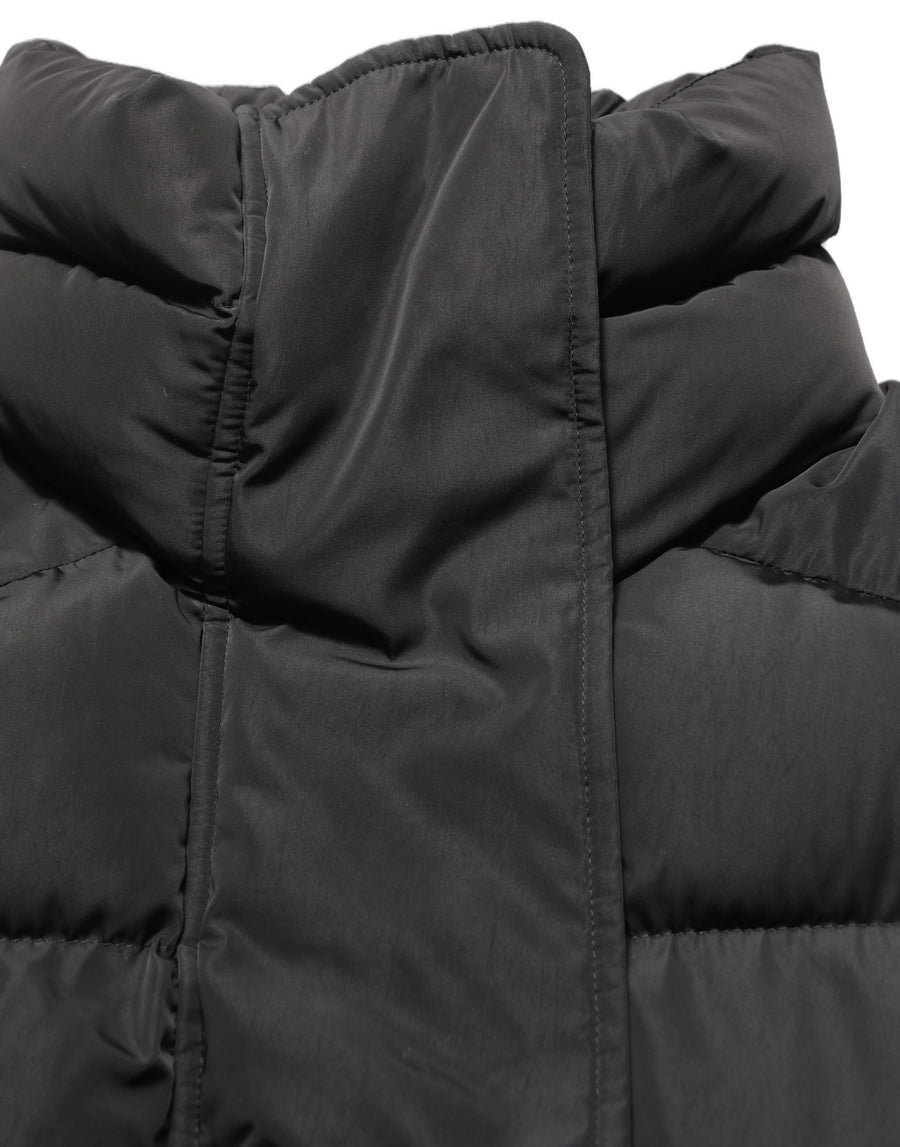 Black Polyester Sleeveless Padded Men Puffer Jacket