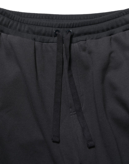 Black Drawstring Viscose Jogger Men Sweatpants Pants