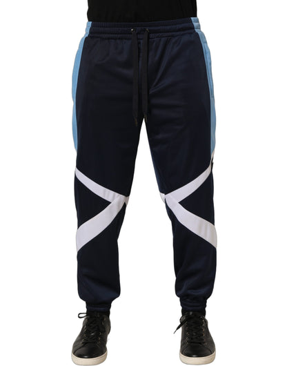 Blue White Drawstring Jogger Sweatpants Pants
