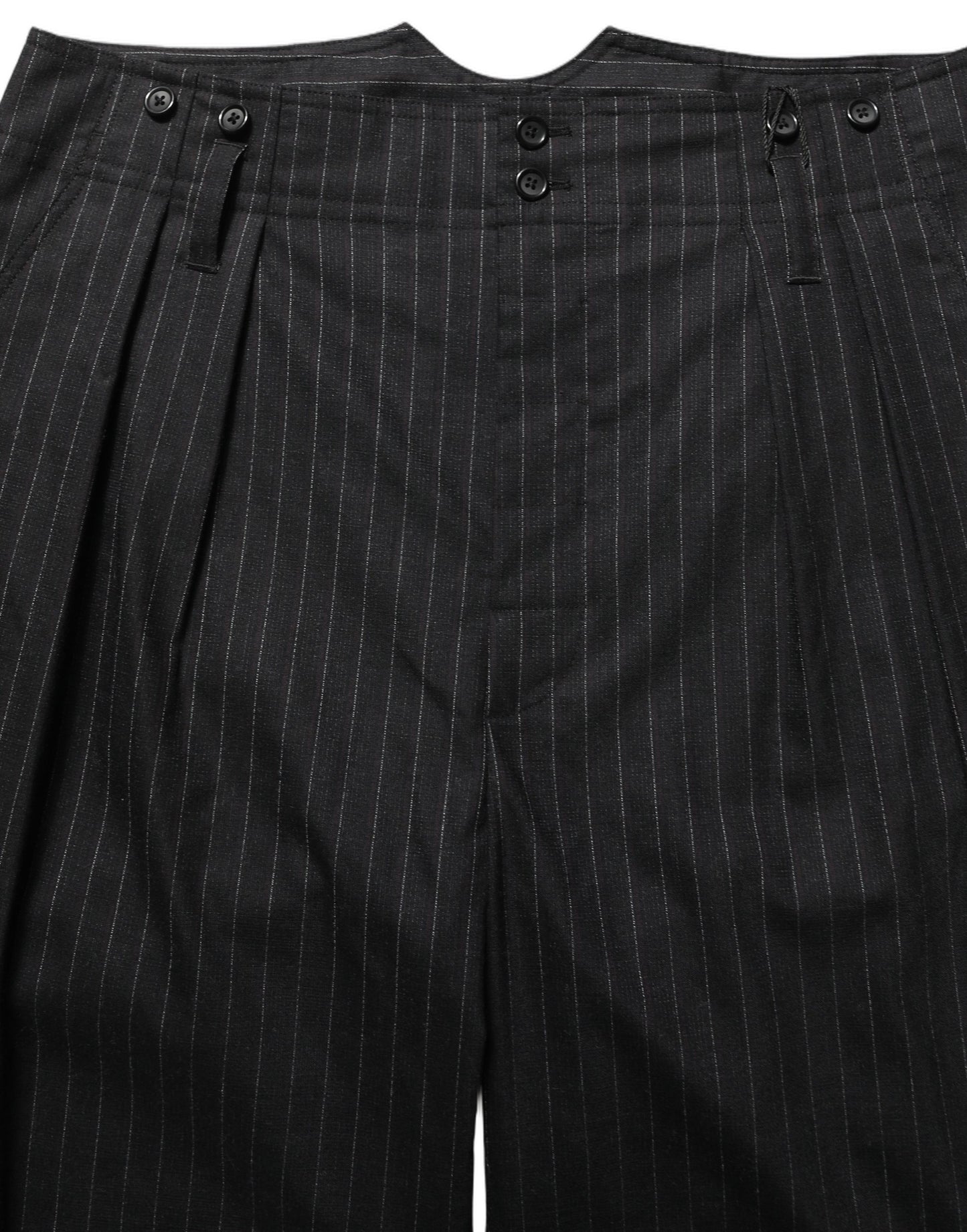 Black Pinstripe Wool Men Dress Trouser Pants