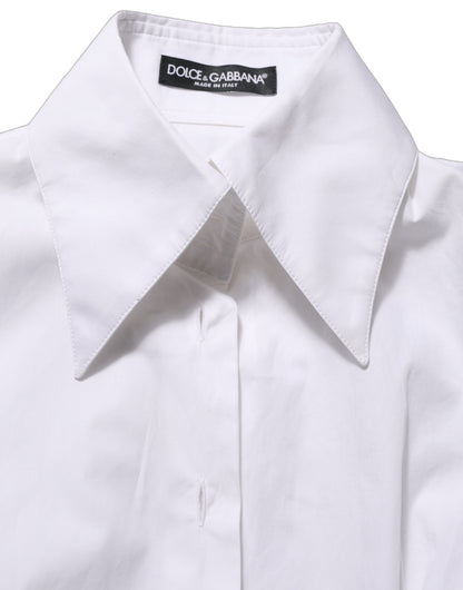 White Collared Long Sleeves Dress Shirt Top
