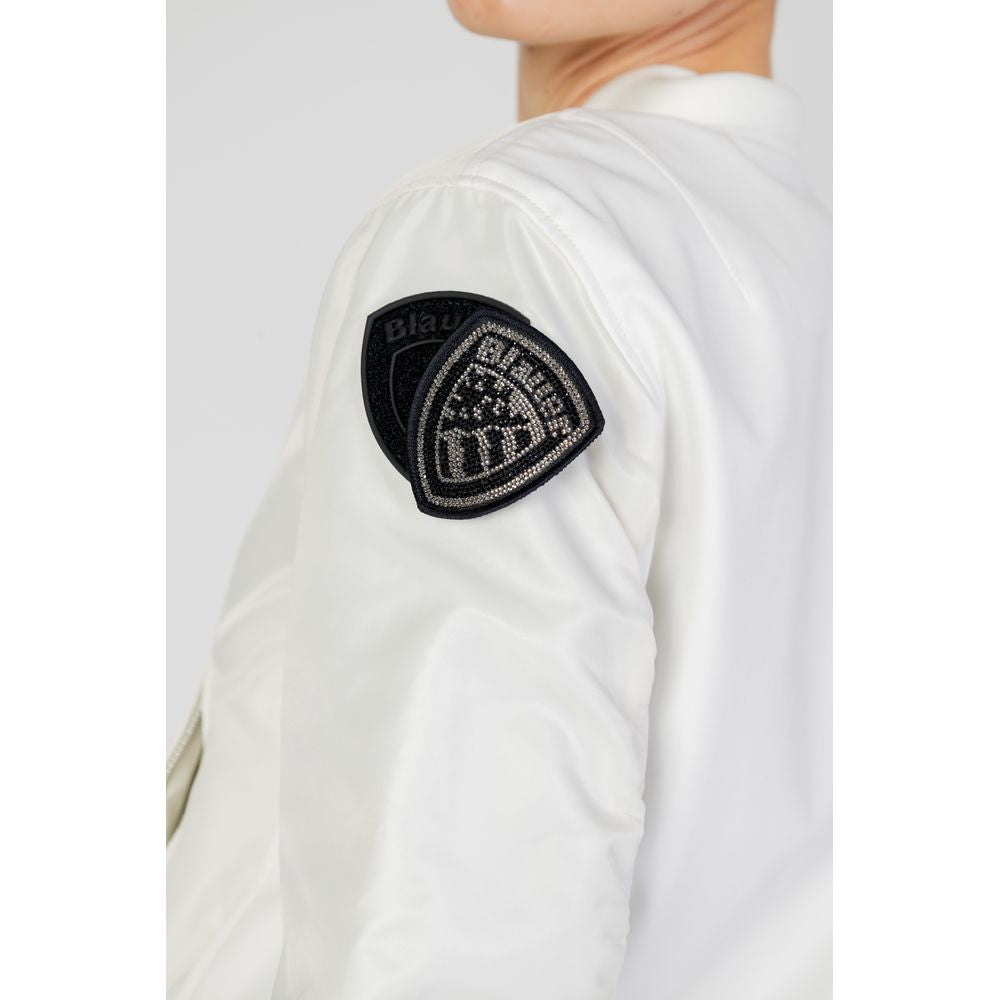 White Polyamide Bomber