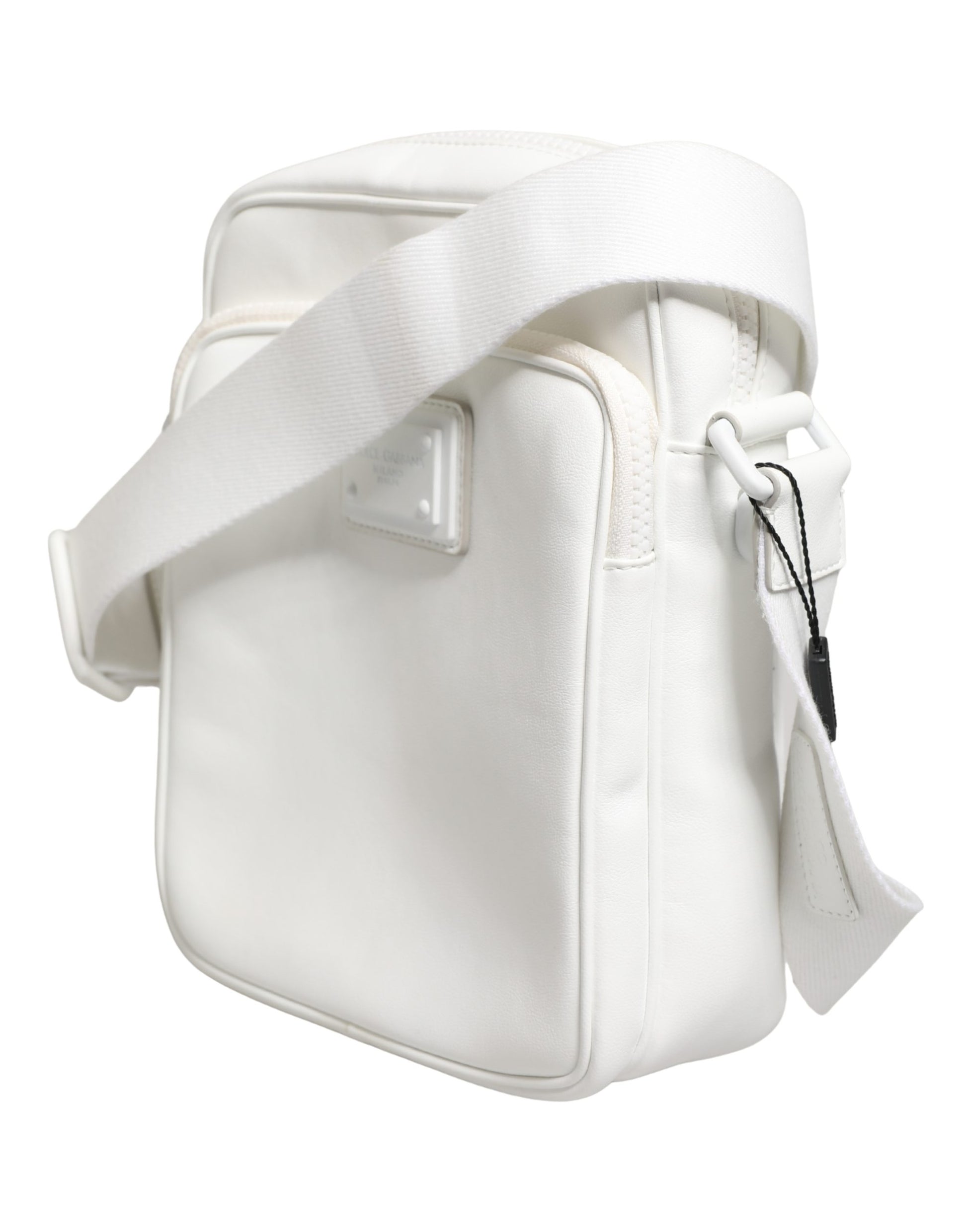 White Logo Plaque Crossbody Shoulder Borse Men Bag
